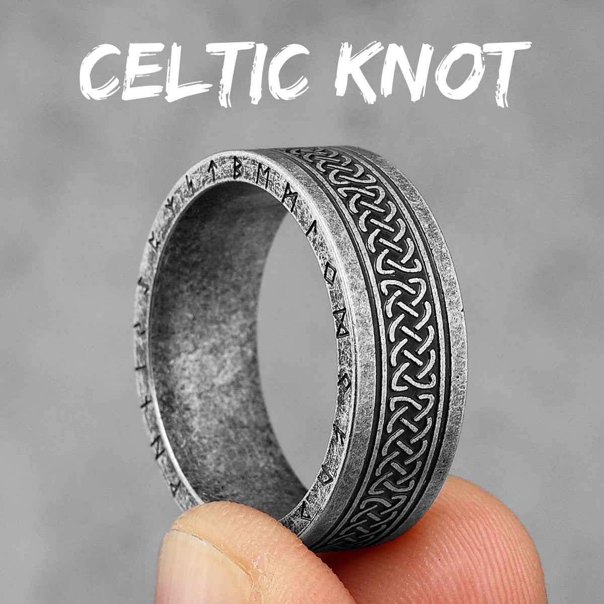 Celtic Knot | Solid Stainless Steel Viking Runes Unique Designer Men's Rings