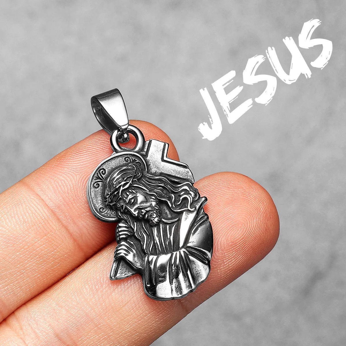 Christian Jesus Piece | Double Sided Powerful Cross Amulet Spiritual Street Wear Pendant
