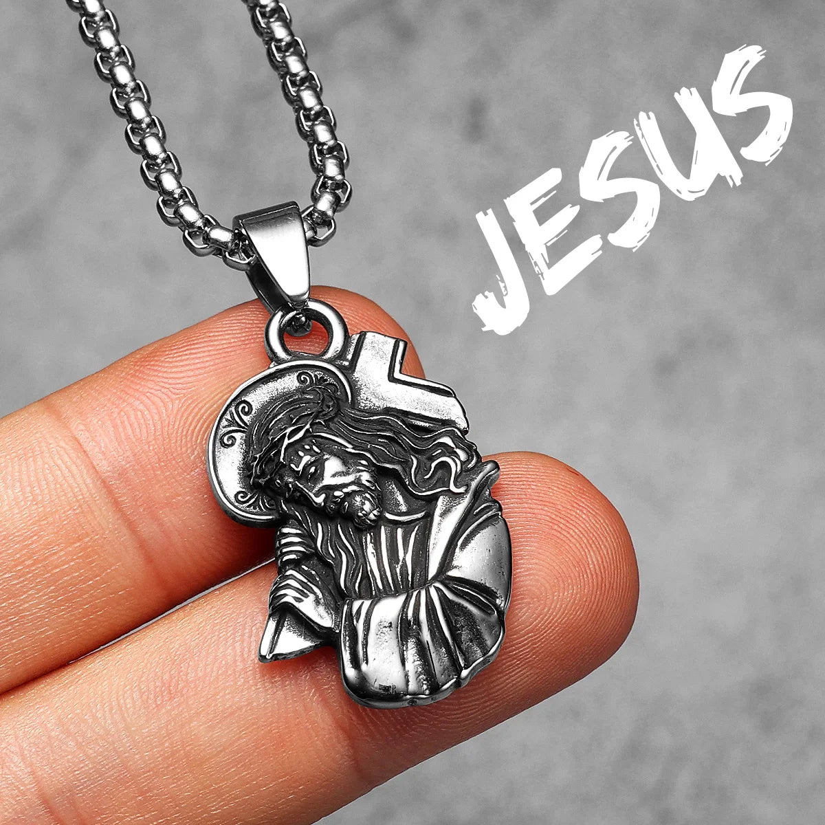 Christian Jesus Piece | Double Sided Powerful Cross Amulet Spiritual Street Wear Pendant