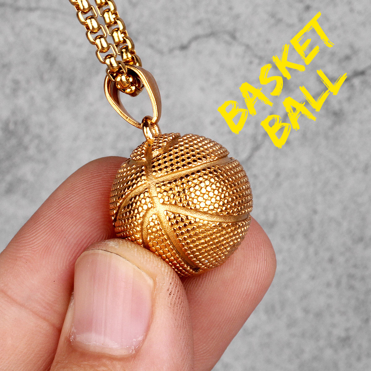 Basketball | 316L No Fade Stainless Steel Men's Hip Hop Pendant Chain Necklace