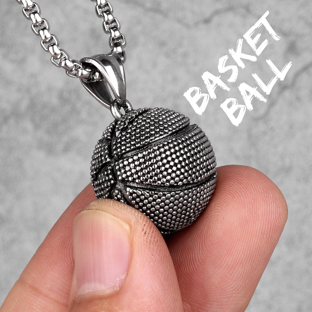 Basketball | 316L No Fade Stainless Steel Men's Hip Hop Pendant Chain Necklace