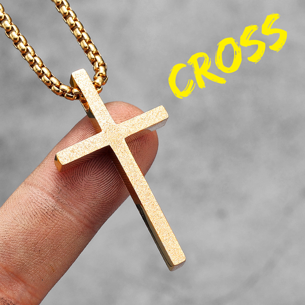 Frosted Texture Cross | 14k Gold No Fade Solid Stainless Steel Hip Hop Spiritual Pendant