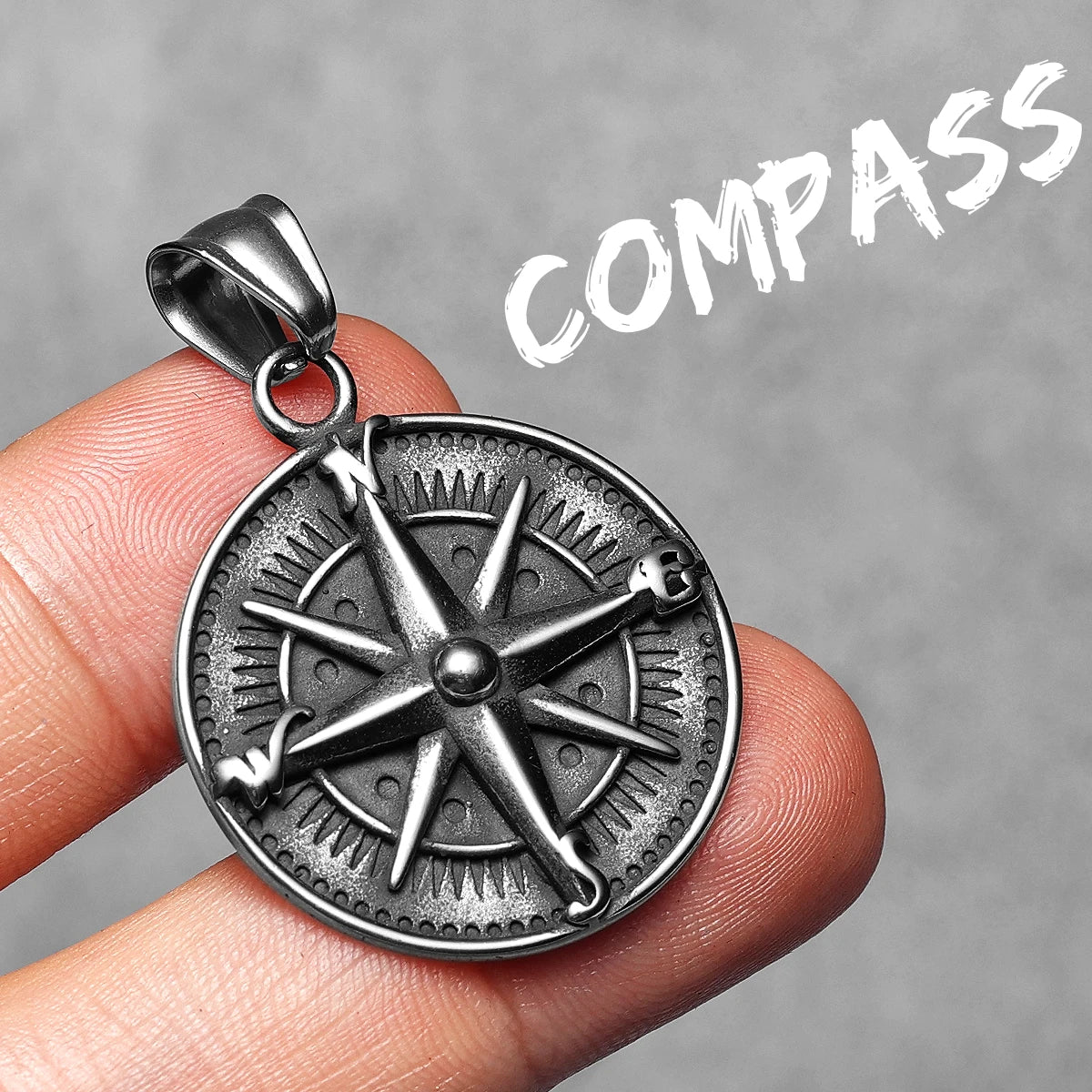 Compass | 316L Solid Stainless Steel Nautical Sailor Compass Street Stylish Pendant