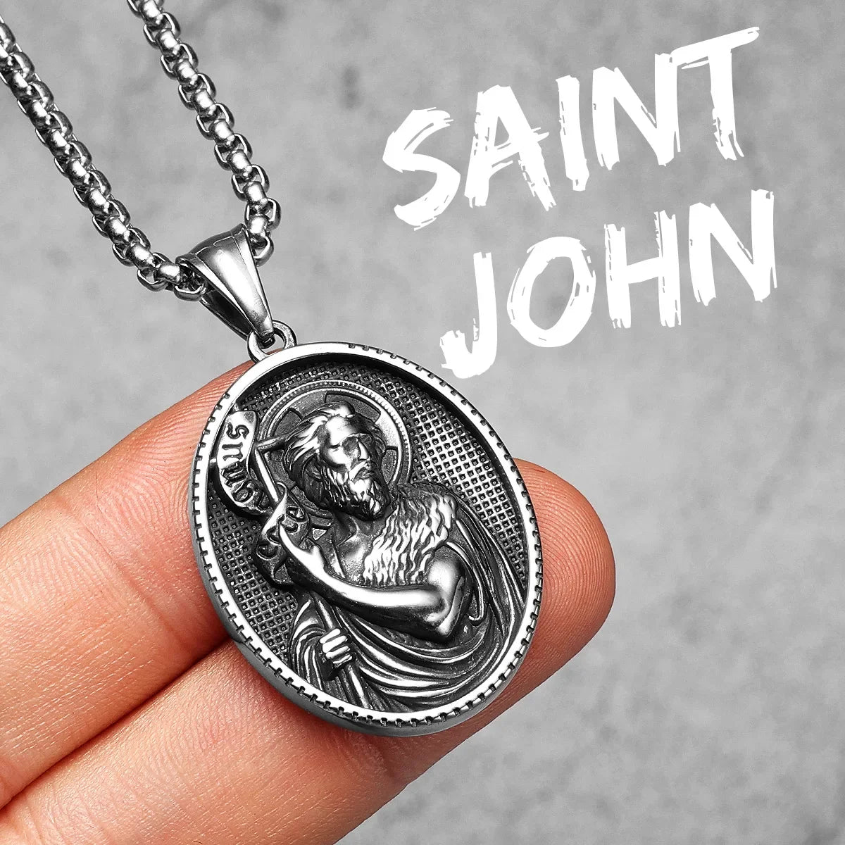 Saint John | 316L No Fade Stainless Steel Powerful Amulet Spiritual Chain Pendant
