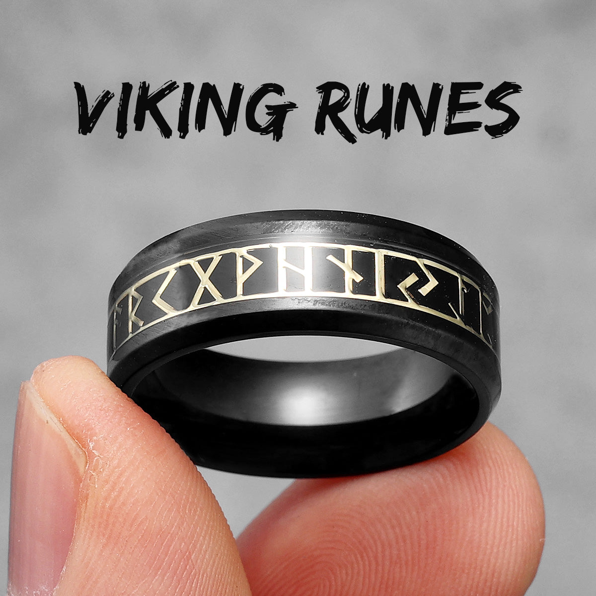 Alphabet | Simple Nordic Viking Runes Stainless Steel Unique Personality Men's Rings