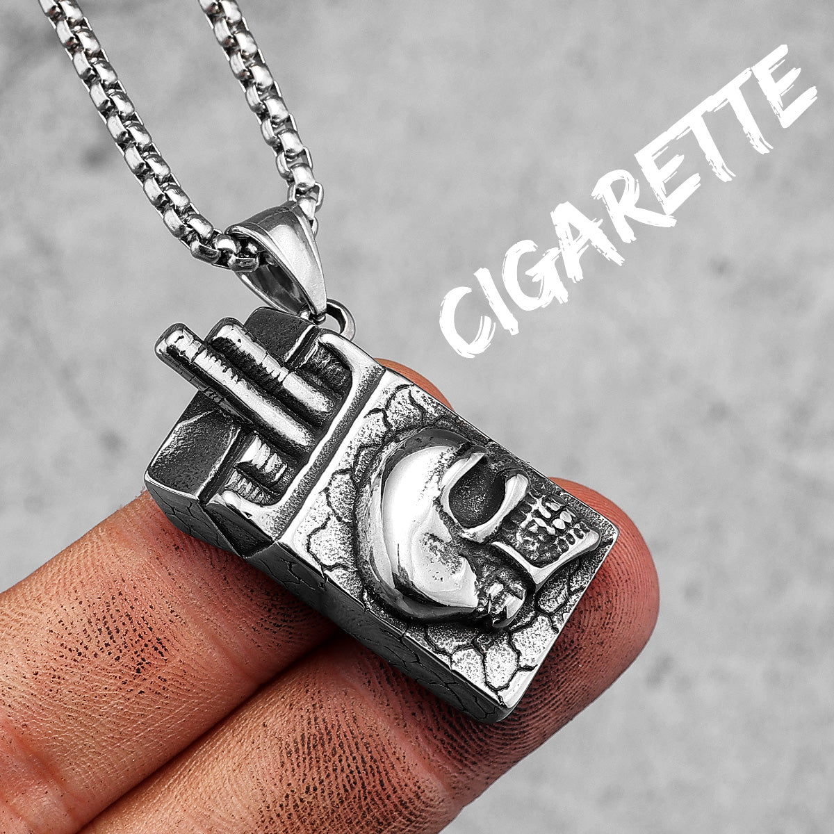 Skull Lighter Skull Smokes | No Fade Solid Stainless Steel Hip Hop Pendant