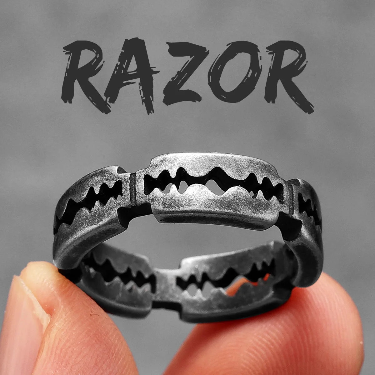 Razor Blade | Men's Solid Stainless Steel Hip Hop Street Wear Rings