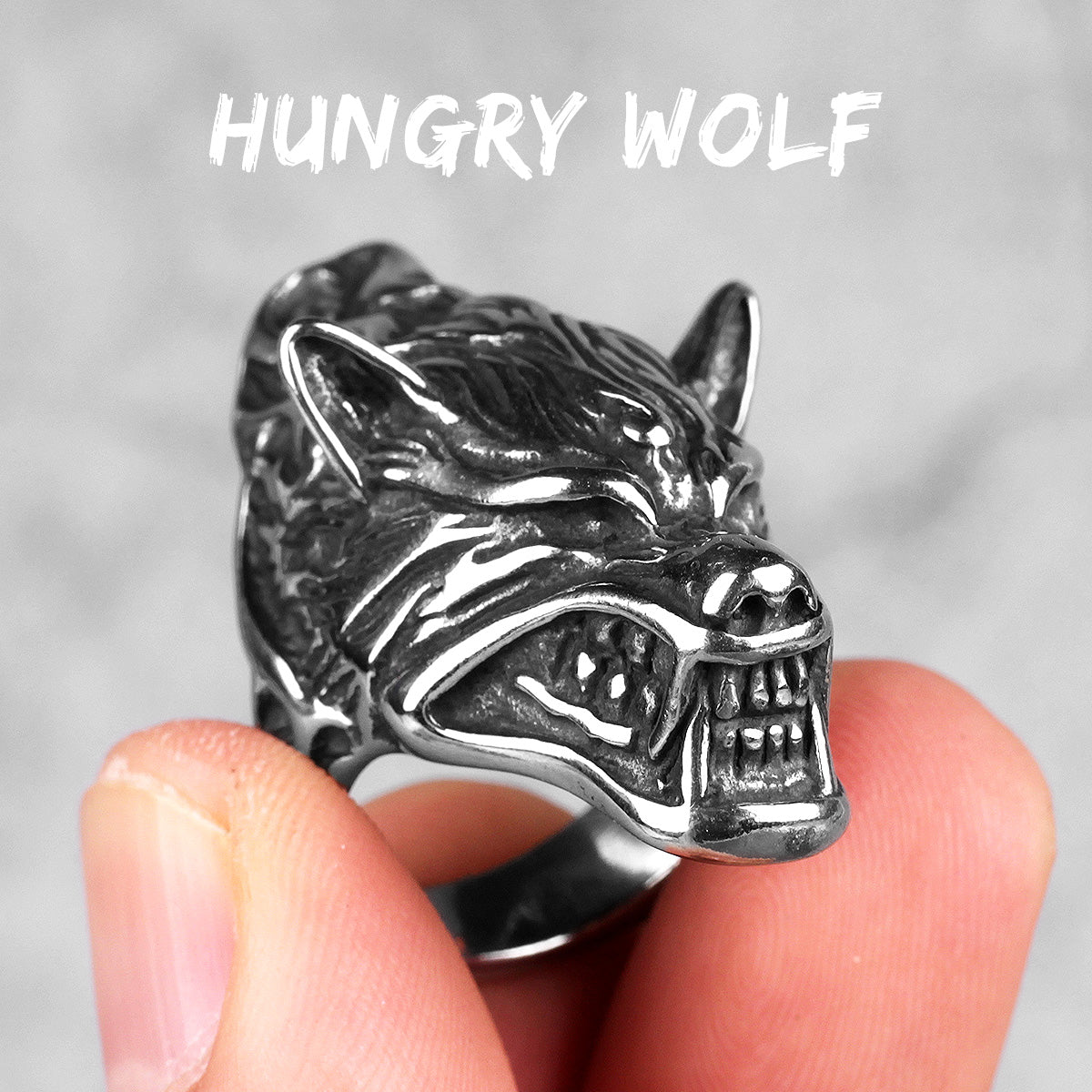 Hungry Wolf | 316L Solid Stainless Steel Men's Hungry Like A Wolf Ring