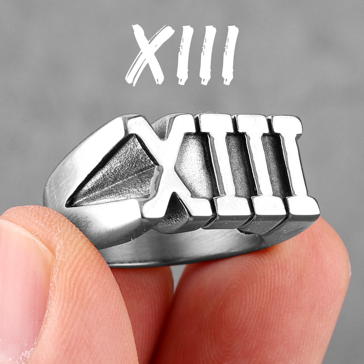 Luck Number 13 | Stainless Steel Men's 14k Gold Accent Designer Men's Rings