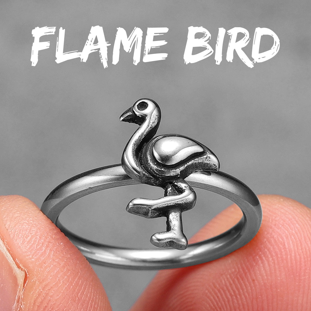 Flame Bird | 316L No Fade Stainless Steel Flamingo Stylish Rings
