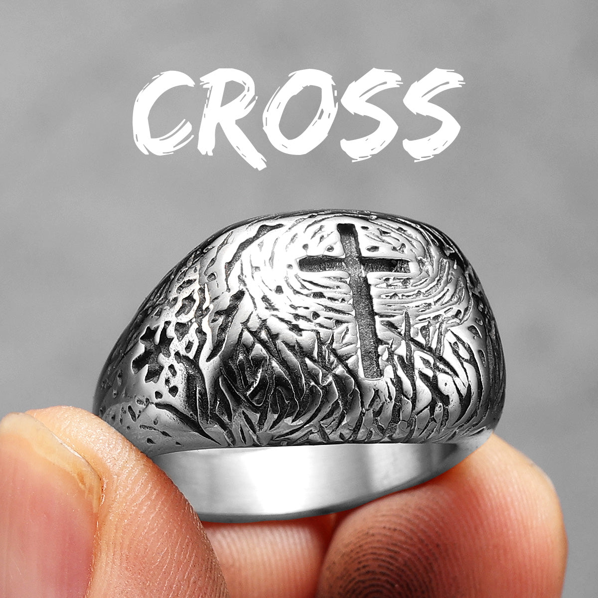 Christian Cross | 316L No Fade Stainless Steel Designer Amulet Men's Rings