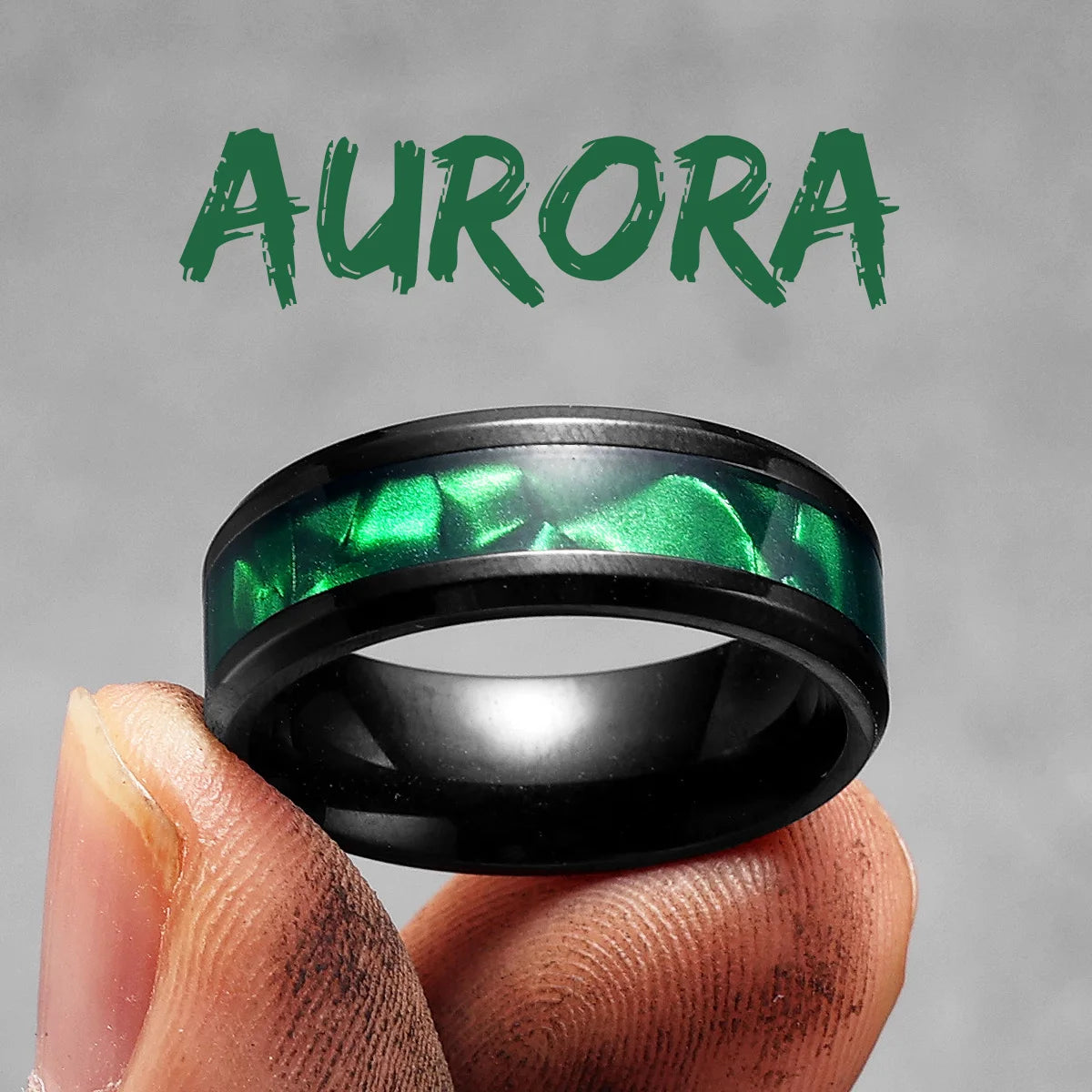 Aurora | 316L No Fade Stainless Steel Aurora Borealis Unique Designer Rings