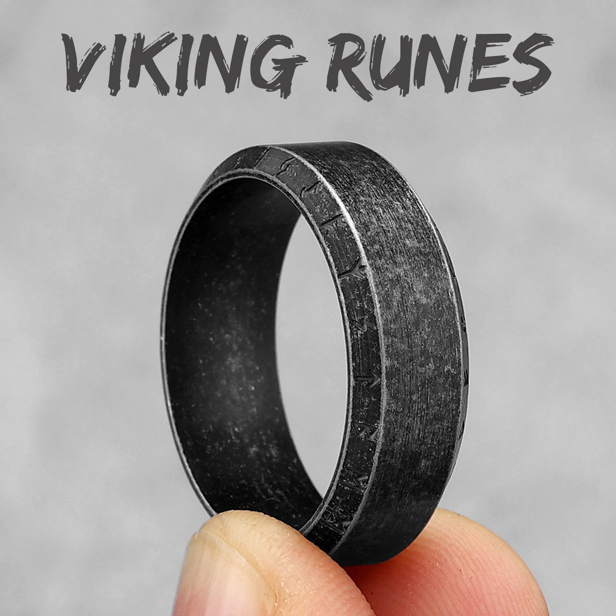 Steel Black Collection | 316L Black Stainless Steel Vintage Look Myth Of Odin Rings