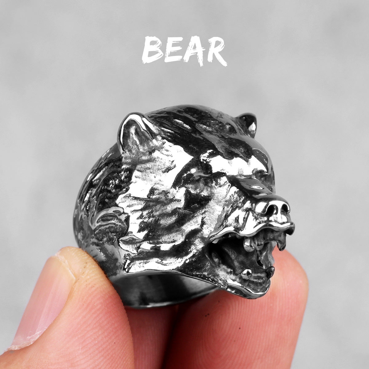 The Bear | 316L Solid Stainless Steel Unique Designer Men's Rings