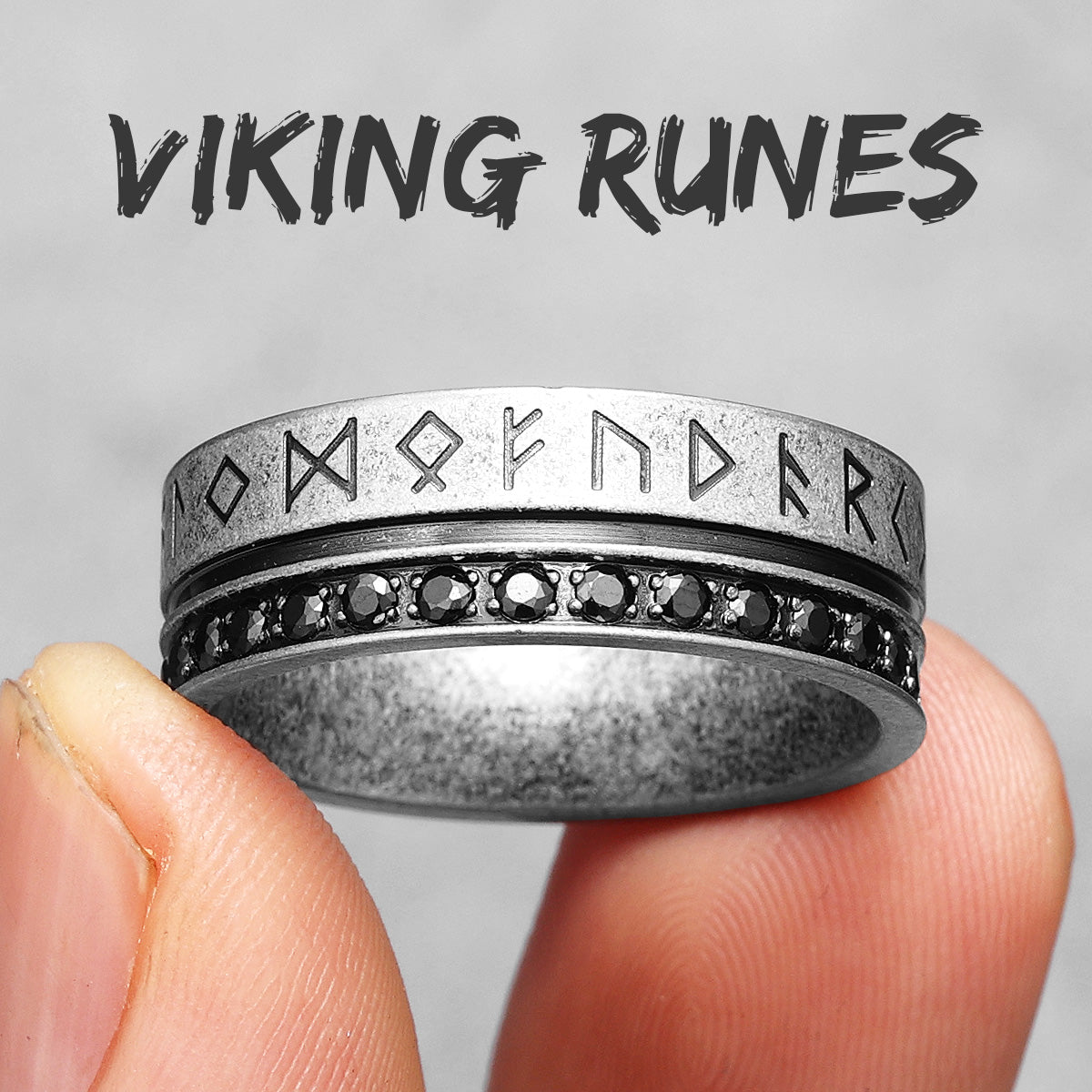 The Viking | No Fade Solid 316L CZ Stone Stainless Steel Street Style Rings