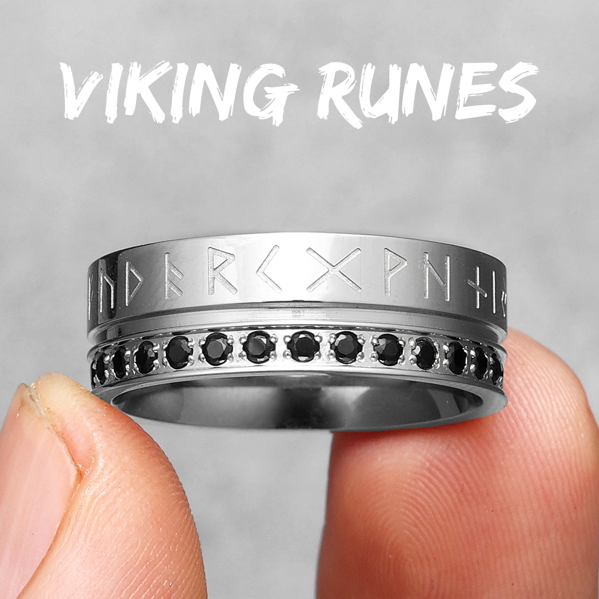 The Viking | No Fade Solid 316L CZ Stone Stainless Steel Street Style Rings
