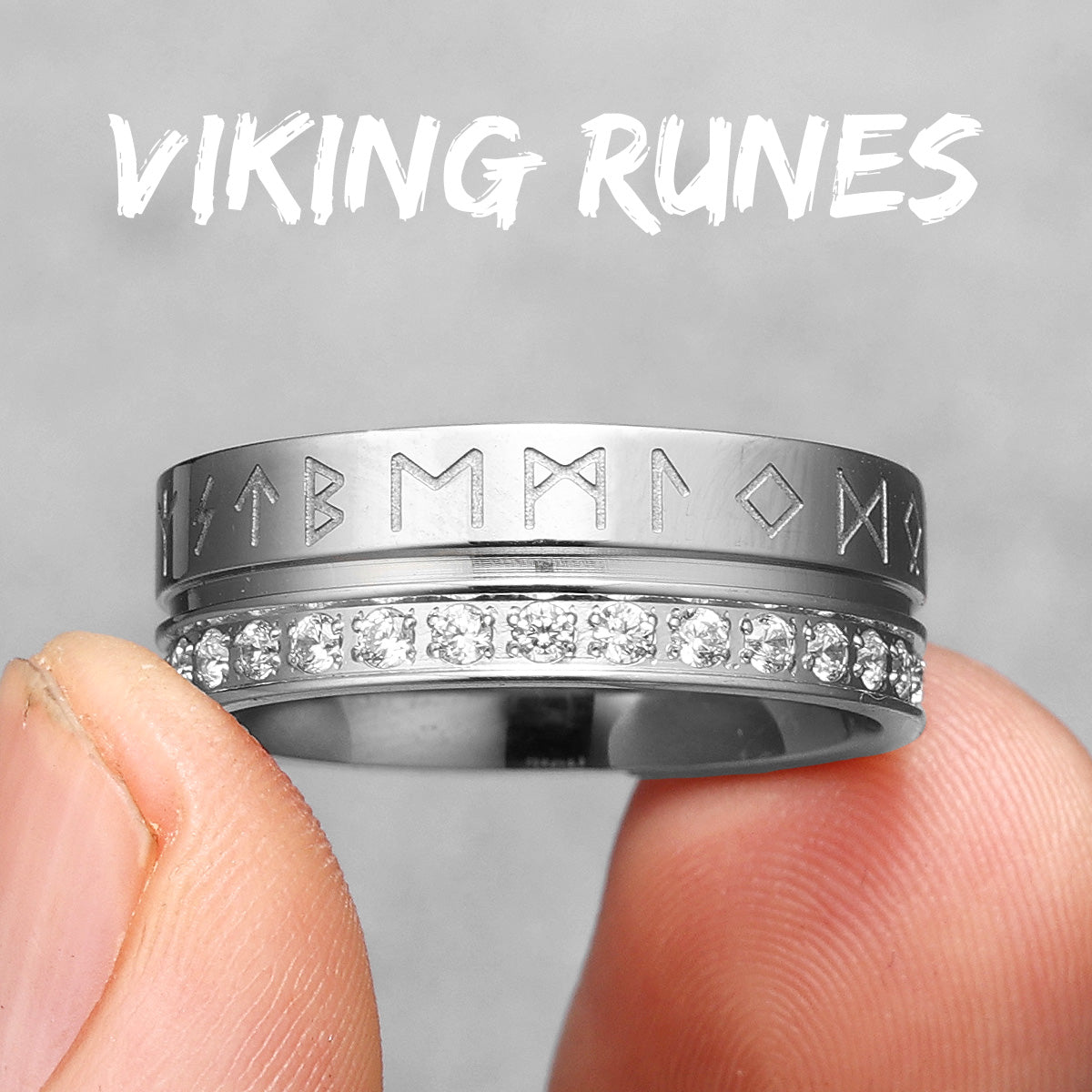 The Viking | No Fade Solid 316L CZ Stone Stainless Steel Street Style Rings