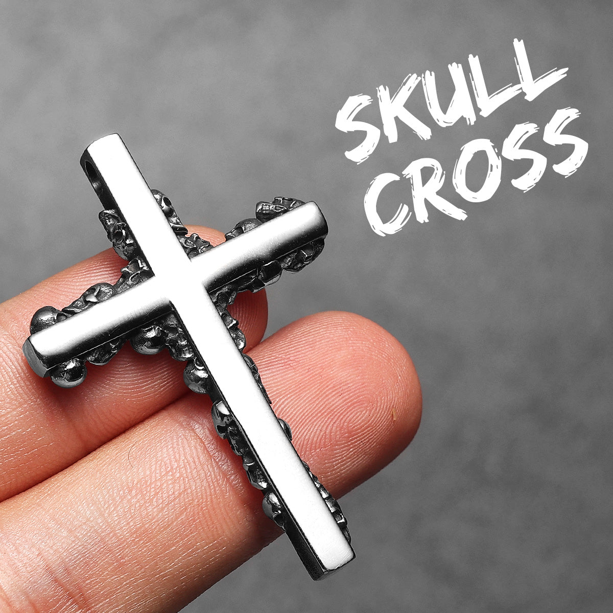 Skull Cross | 316L No Fade Designer Stainless Steel Street Style Cross Pendant