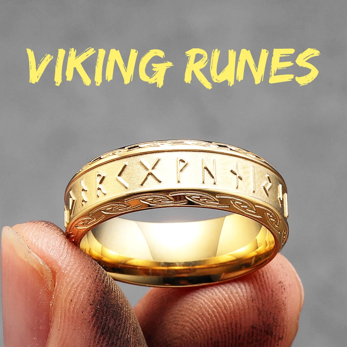 Viking Runes | No Fade Solid Stainless Steel Viking Mythology Street Wear Rings
