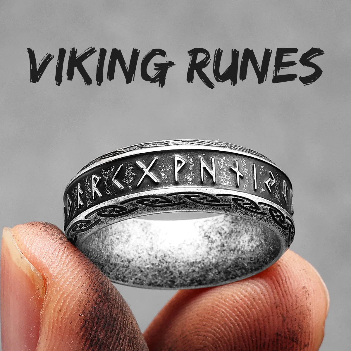 Viking Runes | No Fade Solid Stainless Steel Viking Mythology Street Wear Rings