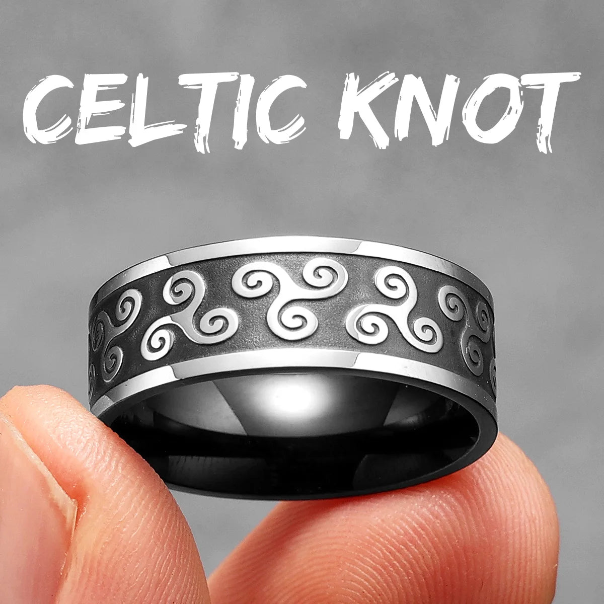 Viking Celtic Knot | Solid Stainless Steel Retro Black Designer Men Rings