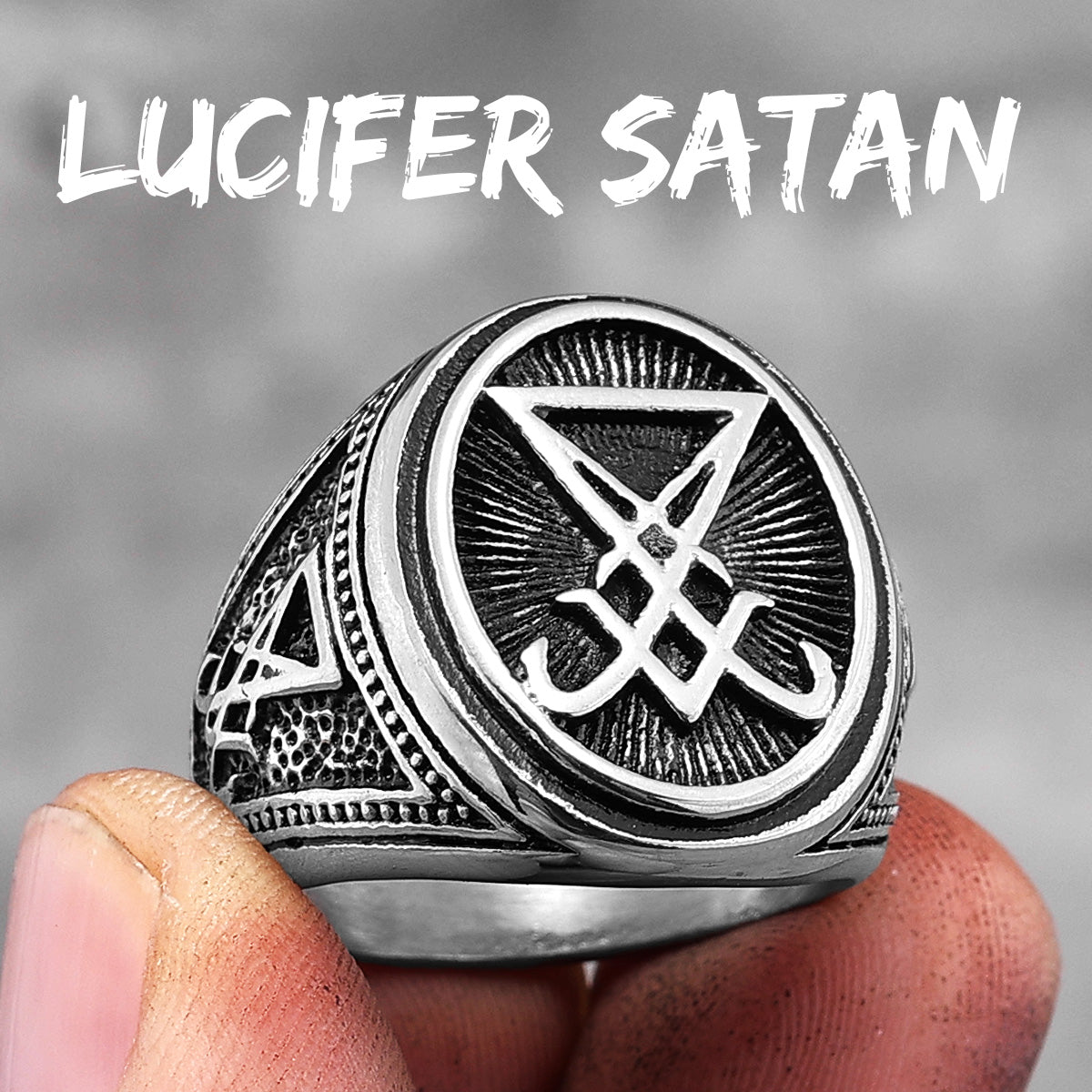 The Devil's Collection | 316L Solid Stainless Steel Lucifer Satan Pentagram Rings