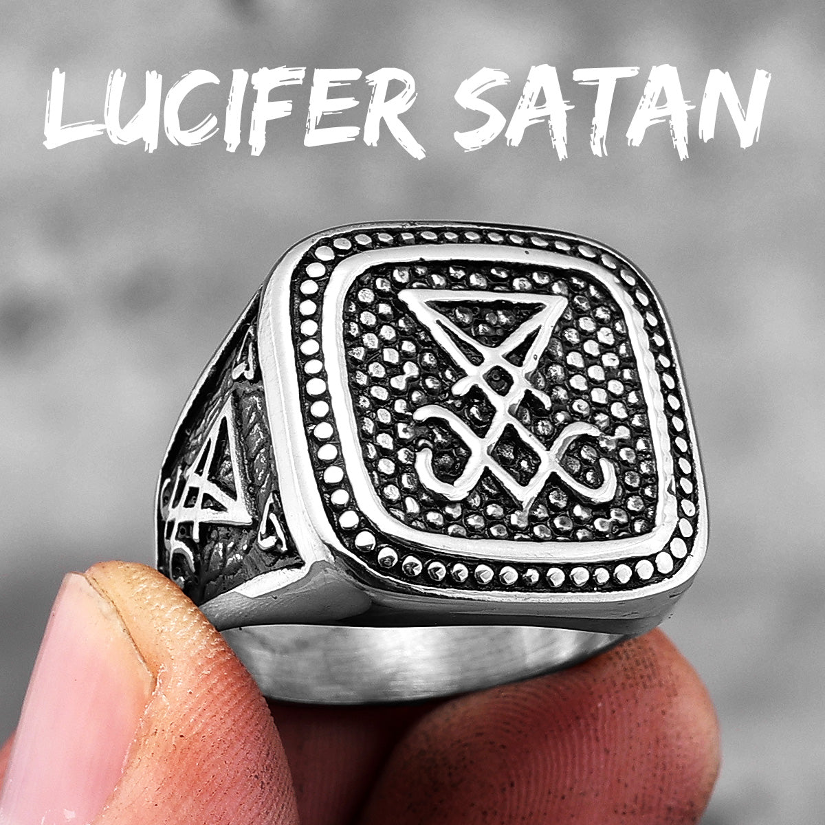 The Devil's Collection | 316L Solid Stainless Steel Lucifer Satan Pentagram Rings