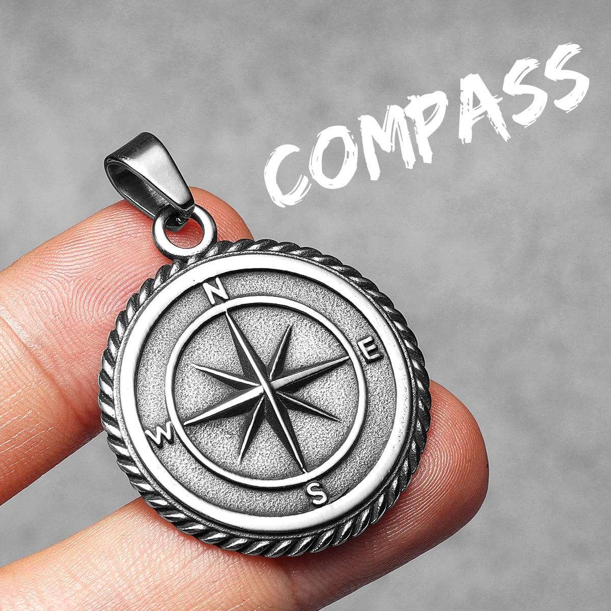 Compass Anchor | 316L Solid Stainless Steel Nautical Anchor Pendant