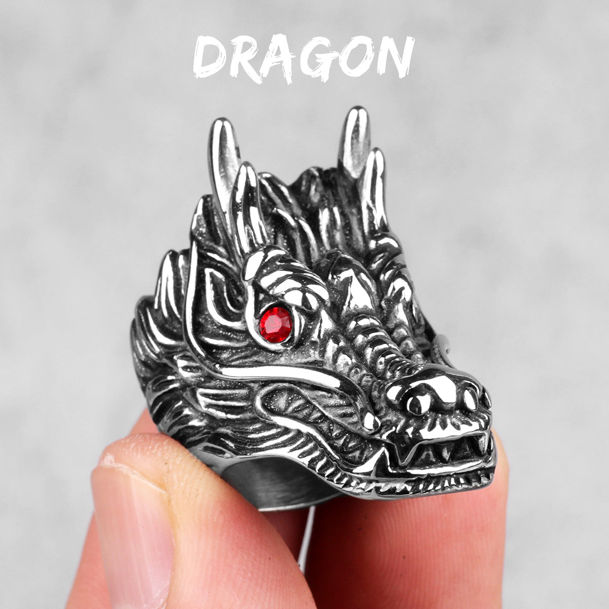 Chinese Dragon | 316L No Fade Stainless Steel Symbolic Cultural Men Rings