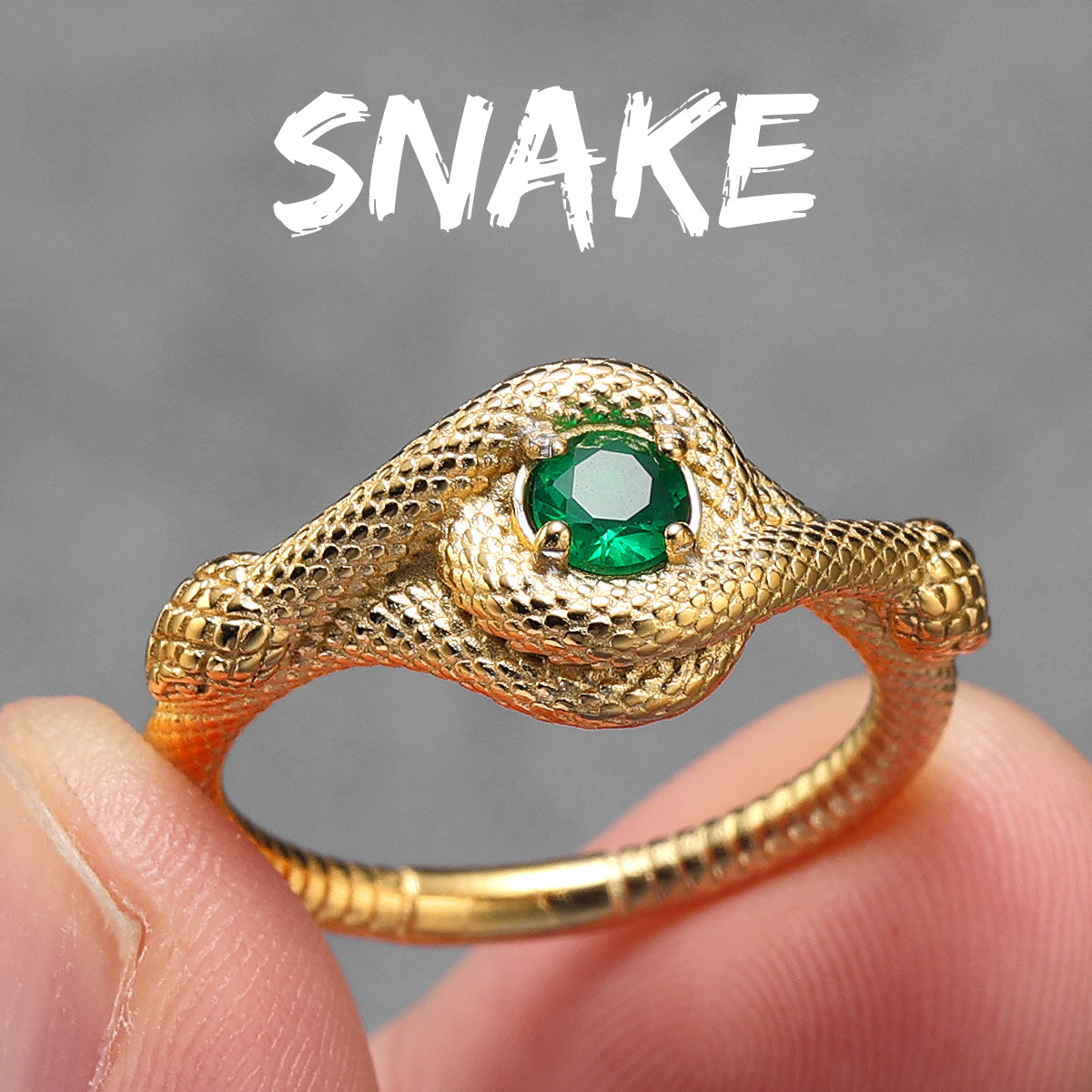 Snake Eye | Gemstone Viper No Fade Stainless Steel Street Wear Rings