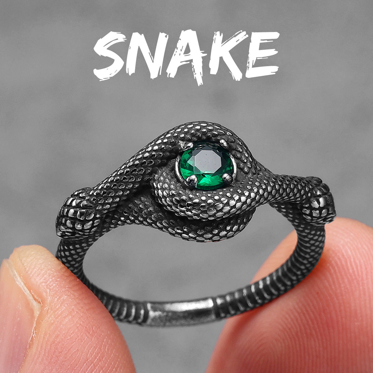 Snake Eye | Gemstone Viper No Fade Stainless Steel Street Wear Rings