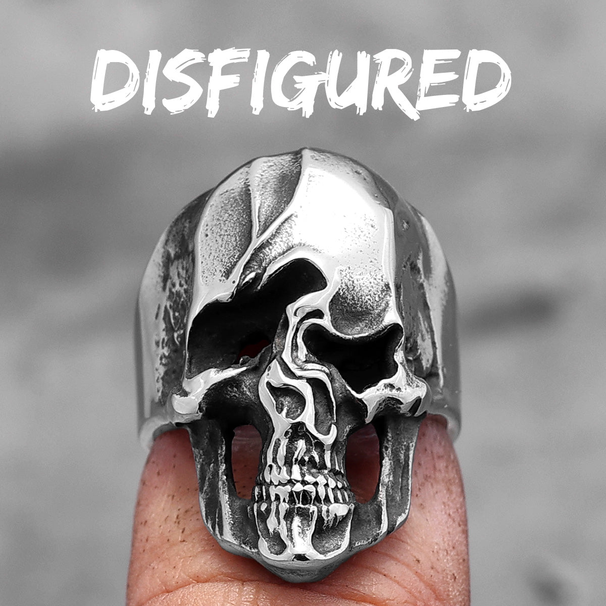Tortured Soul | 316L No Fade Stainless Steel Disfigured Skull Street Wear Rings
