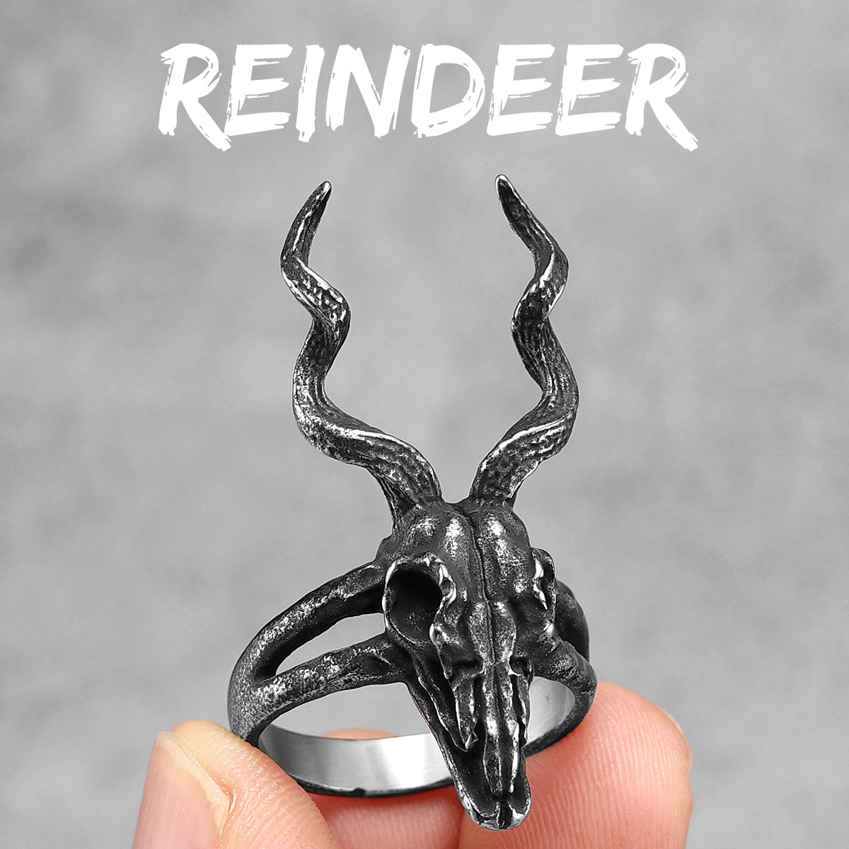 Reindeer Games | 316L No Fade Solid Stainless Steel Vintage Skull Rings
