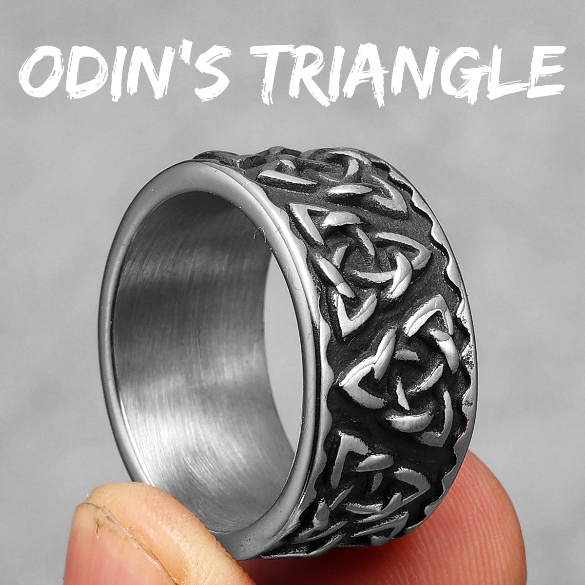 Odin's Triangle | Nordic Viking Celtic Knot Solid Stainless Steel Street Style Rings