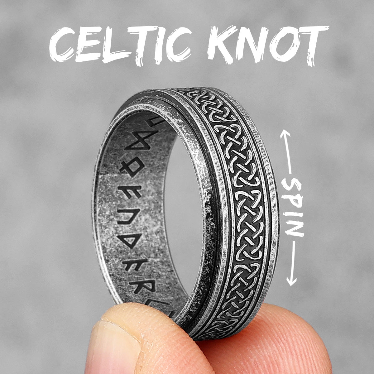 Celtic Knot | Vintage Look Solid Stainless Steel Men's Designer Street Style Rings