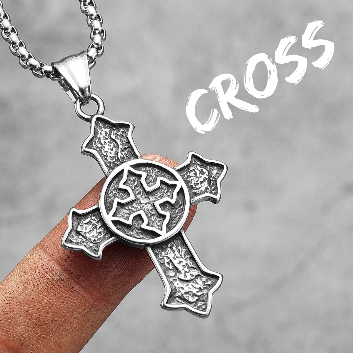 Circle Of Light | Solid Stainless Steel Christian Religion Hip Hop Cross Pendant