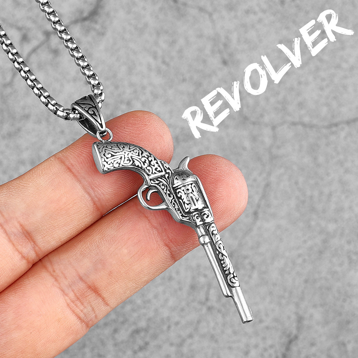 Commando Collection | 316L No Fade Stainless Steel Grenade Revolver Weapons Pendants