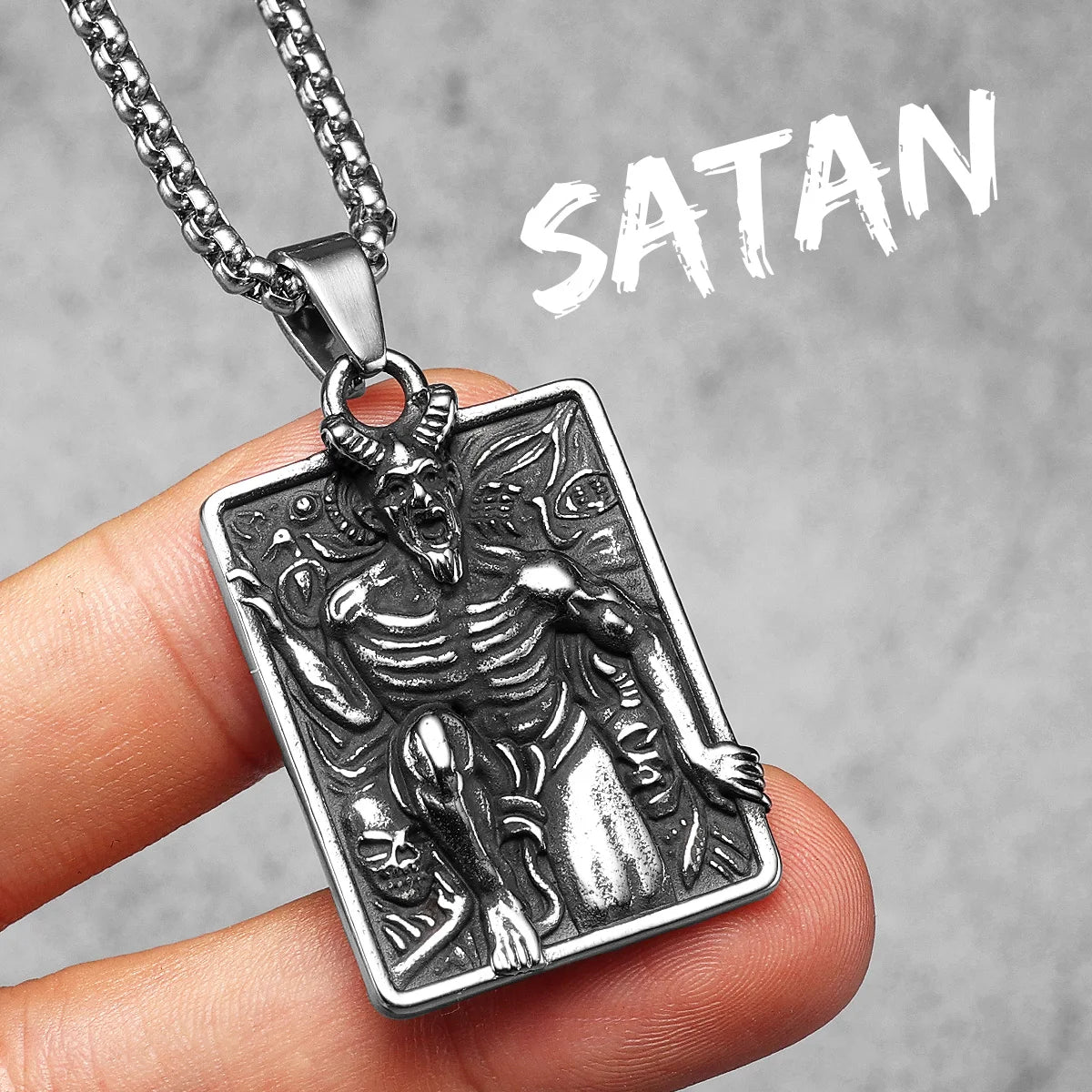 Fallen Angel | 316L No Fade Solid Stainless Steel Devil Satan Amulet Hip Hop Pendant