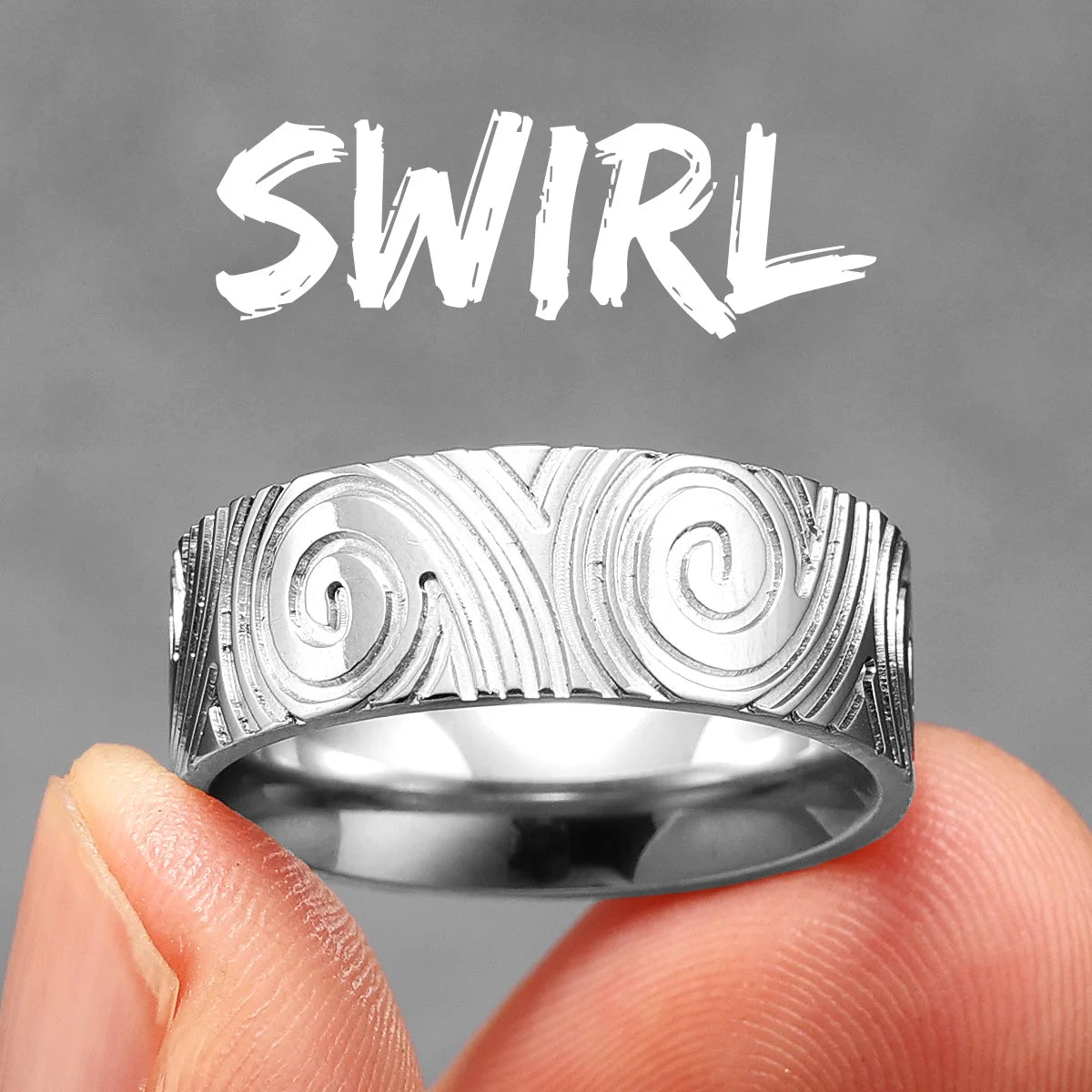 Swirl | Designer No Fade Stainless Steel Unique Personality Street Wear Rings