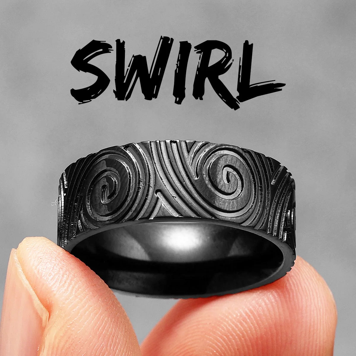 Swirl | Designer No Fade Stainless Steel Unique Personality Street Wear Rings