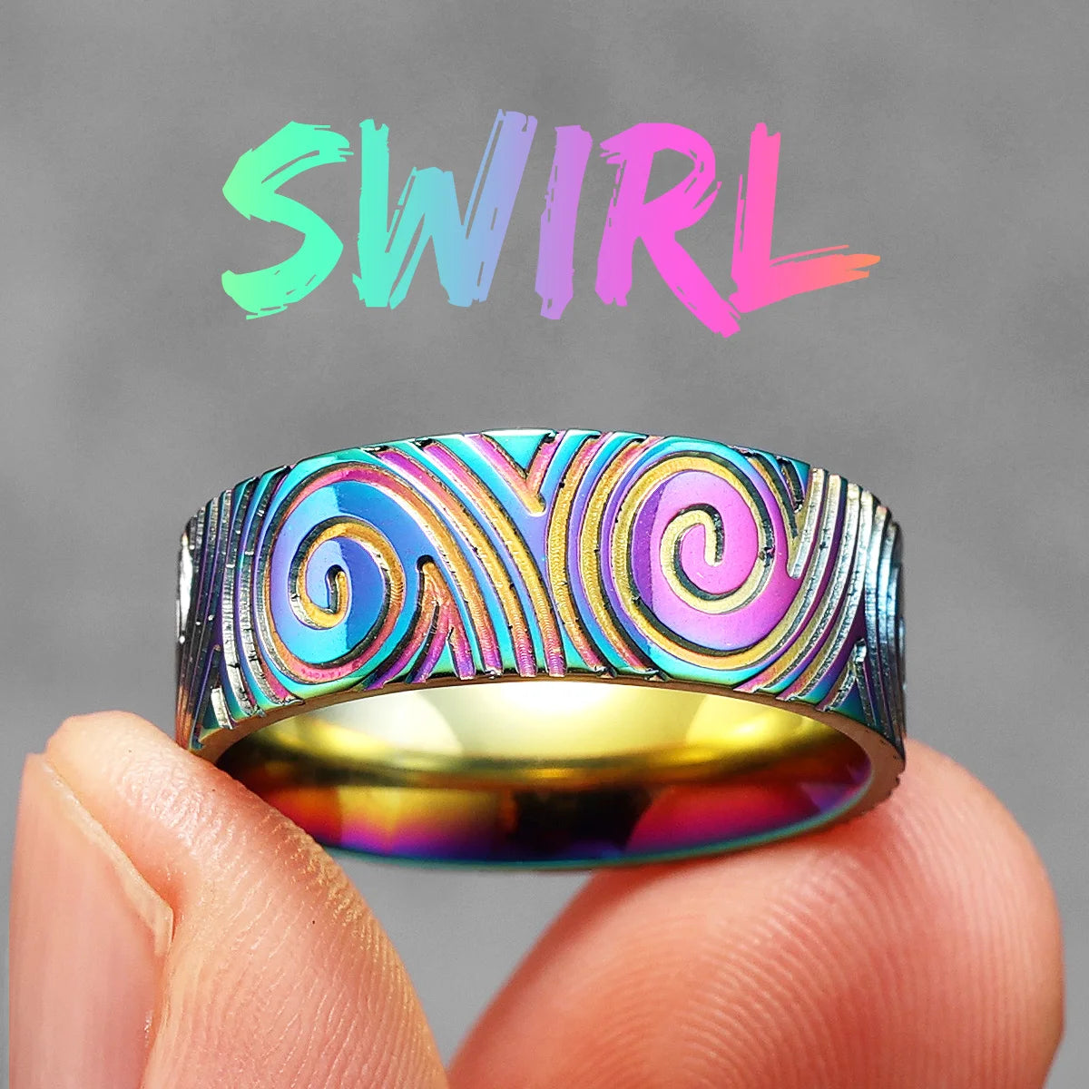 Swirl | Designer No Fade Stainless Steel Unique Personality Street Wear Rings