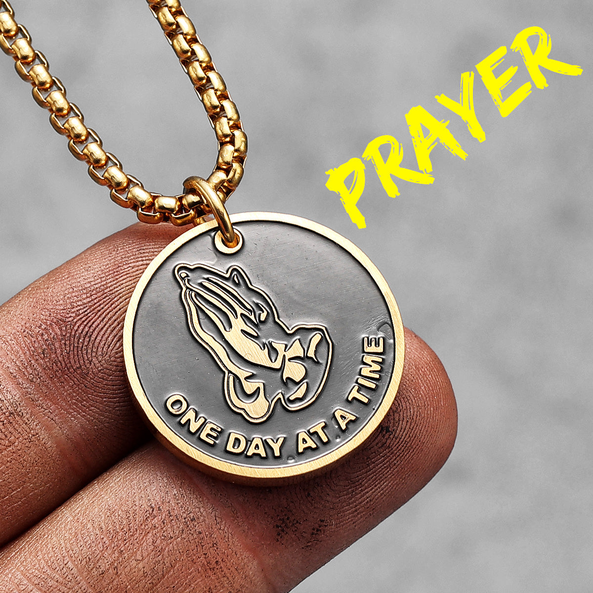 One Day At A Time | To My Son | 316L No Fade Stainless Steel Prayer Religion Believer Pendant