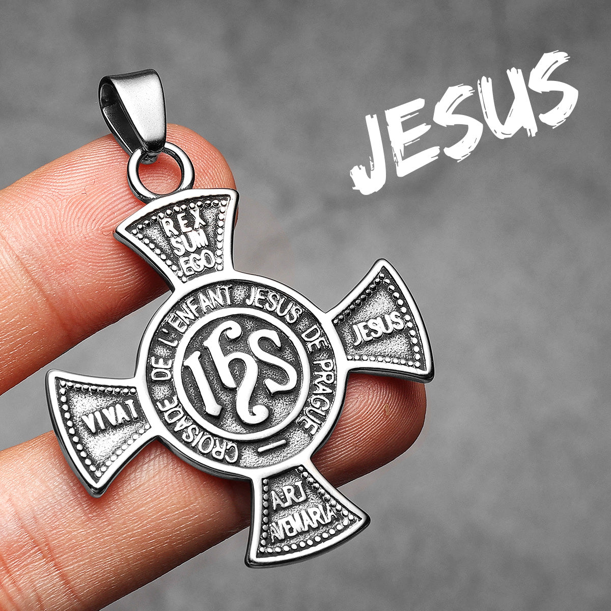 King I Am | Solid Stainless Steel JESUS Cross No Fade Street Wear Christian Pendant