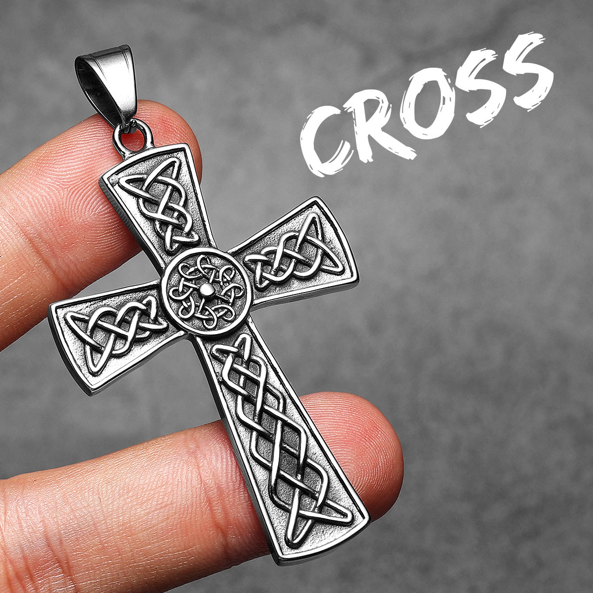Mingled | 316L Solid Stainless Steel Celtic Knot Hip Hop Cross Street Wear Pendant