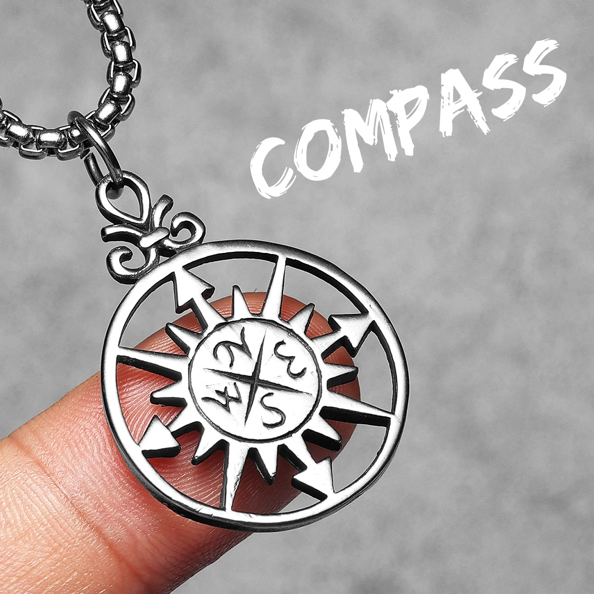 Compass | 316L Sold Stainless Steel Nautical Navigator Symbol Pendant
