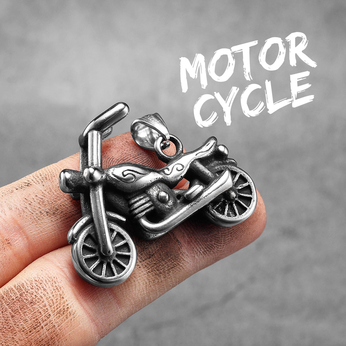 Motorcycle | 316L Solid No Tarnish Stainless Steel Chopper Biker Street Wear Pendant