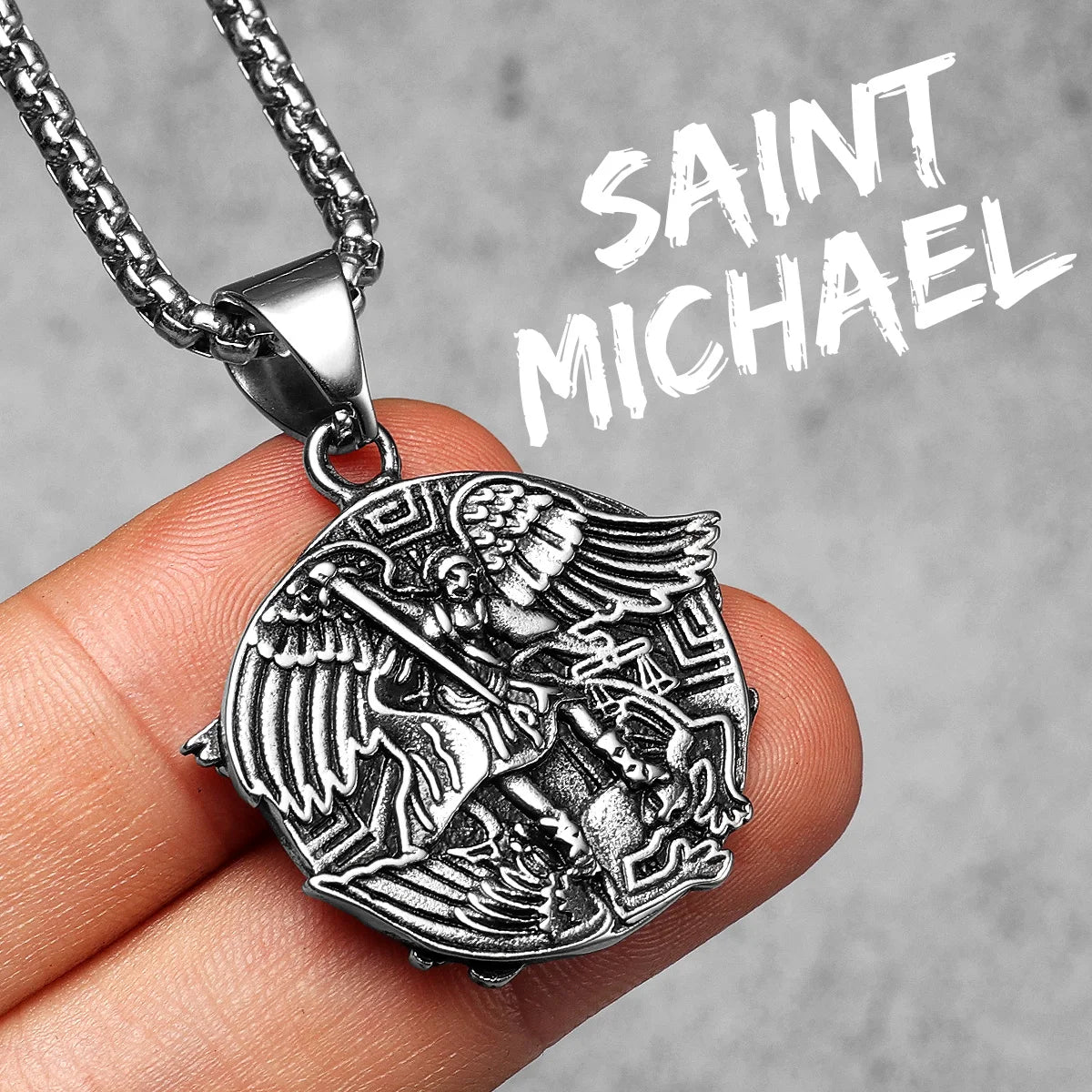 Saint Michael | Satan Under My Feet Solid Stainless Steel Religious Pendant