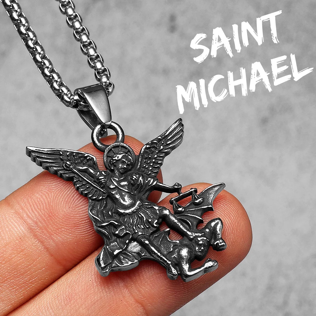 Saint Michael | Satan Under My Feet Solid Stainless Steel Religious Pendant