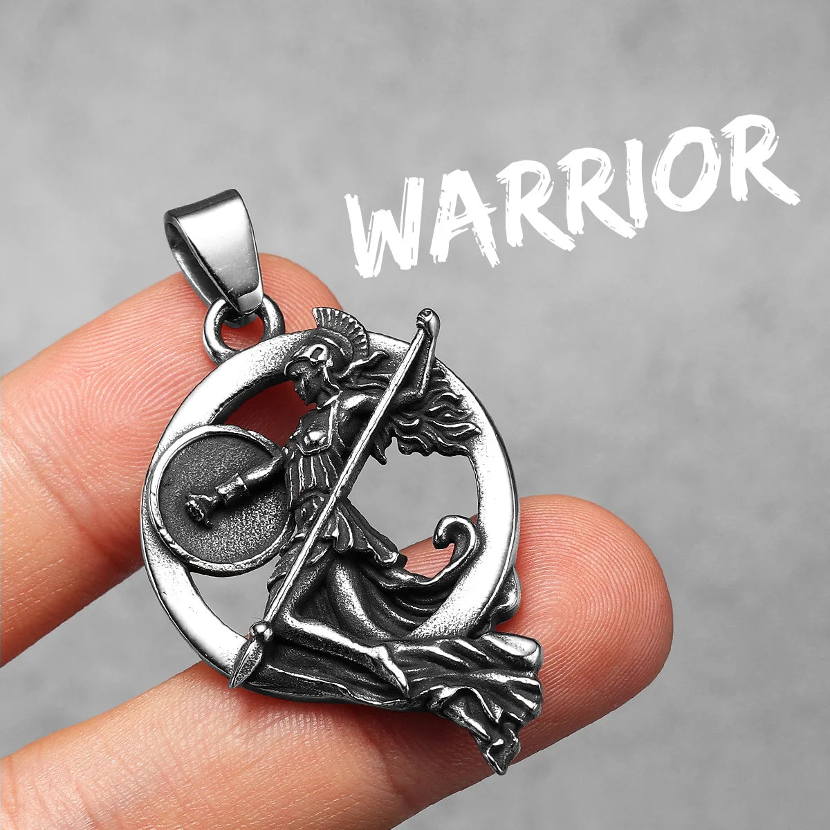 The Warrior | Men's No Fade Solid Stainless Steel Spartan Warrior Pendant