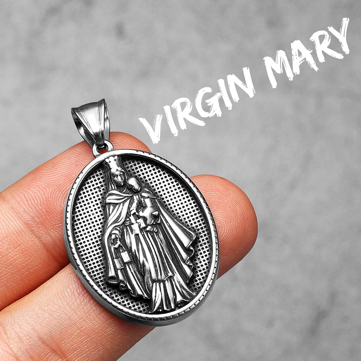 Virgin Mary | Solid Stainless Steel Christian Catholic Pendant Chain Necklaces
